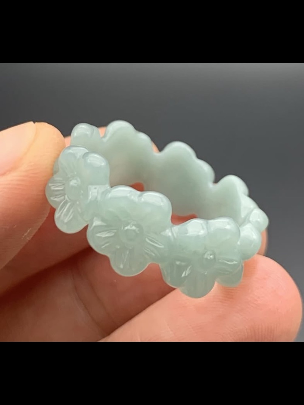Elegant certificate Jadeite Jade light Green beautiful Rose Flower ring size10